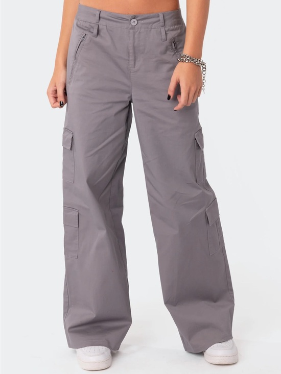 Edikted Pants - Edikted Zaria Cargo Pants – Gray